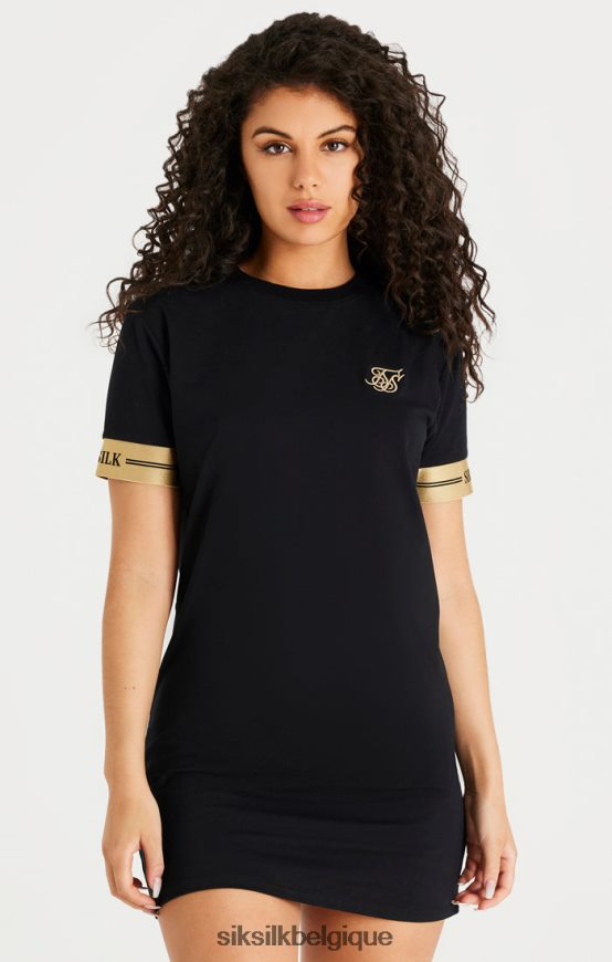 robe t-shirt noire vêtements femmes SikSilk AS2ZD143