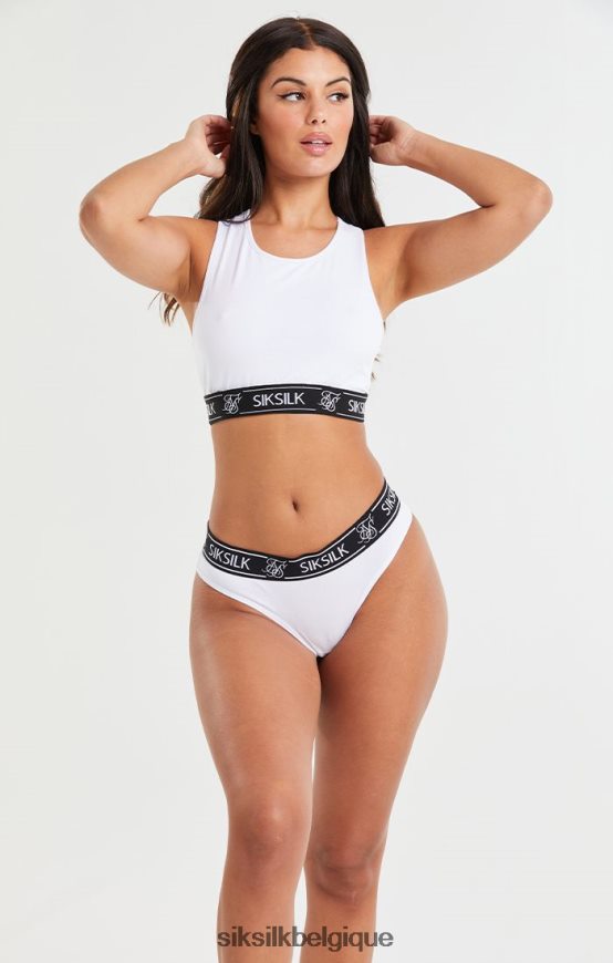 bralette blanche à dos nageur vêtements femmes SikSilk AS2ZD223