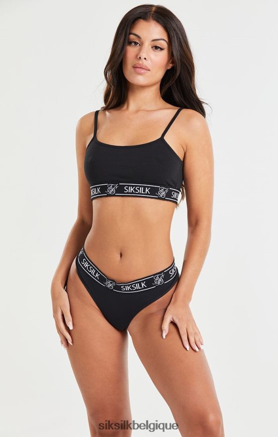 bralette à bretelles noires vêtements femmes SikSilk AS2ZD220
