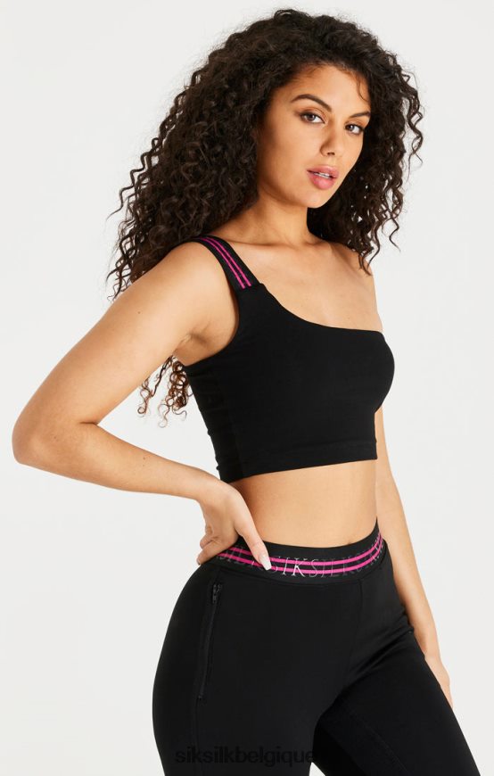 bralette courte à une épaule avec bande noire vêtements femmes SikSilk AS2ZD71