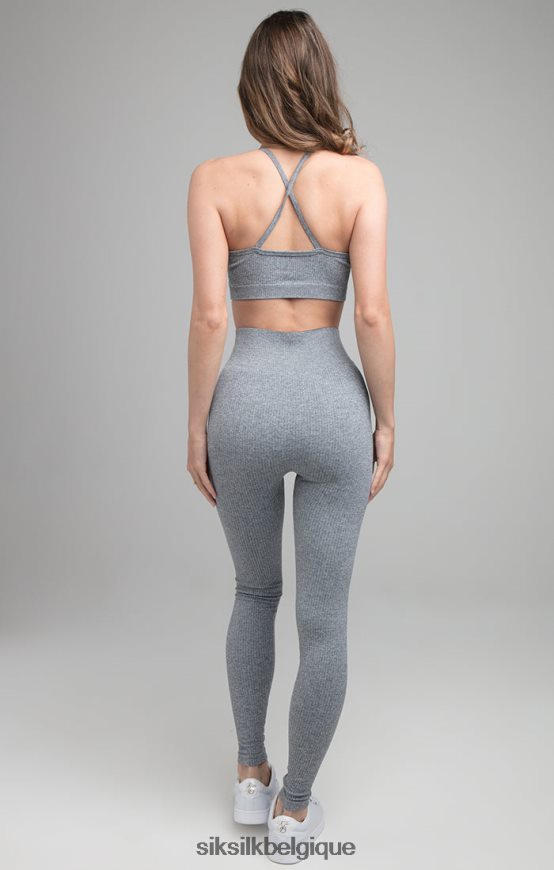 bralette de gym côtelée - gris vêtements femmes SikSilk AS2ZD212