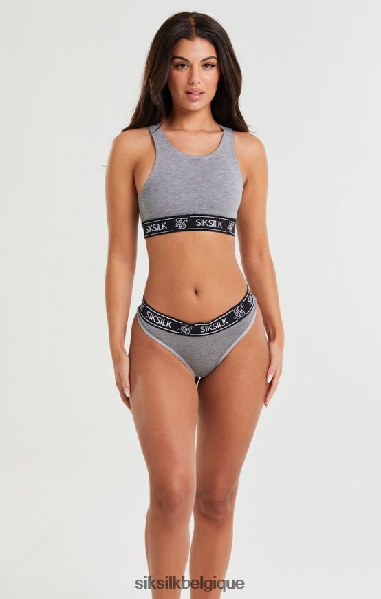 bralette à dos nageur gris chiné vêtements femmes SikSilk AS2ZD218