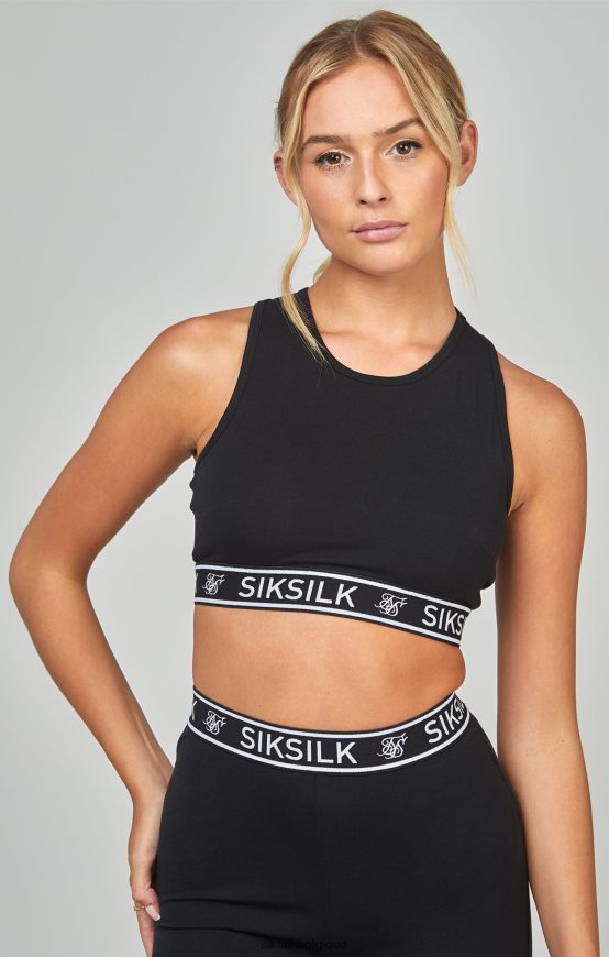bralette noire à bande essentielle vêtements femmes SikSilk AS2ZD31