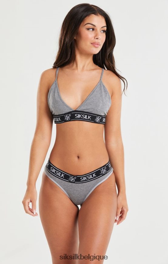 bralette triangle gris chiné vêtements femmes SikSilk AS2ZD221