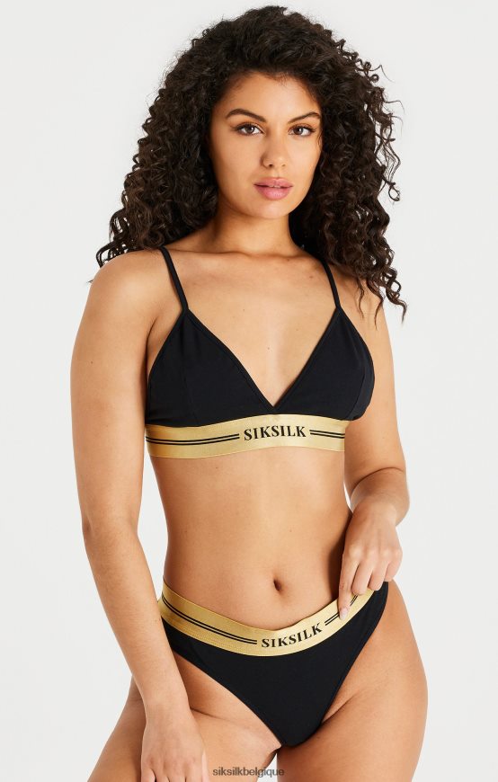 brassière triangle noire vêtements femmes SikSilk AS2ZD206