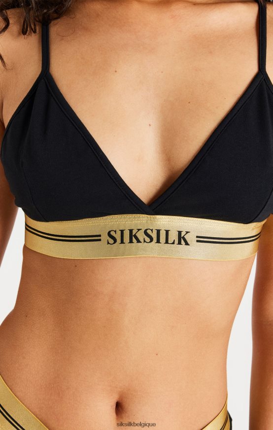 brassière triangle noire vêtements femmes SikSilk AS2ZD206
