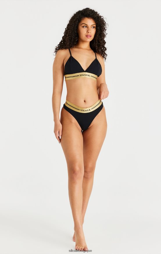 brassière triangle noire vêtements femmes SikSilk AS2ZD206