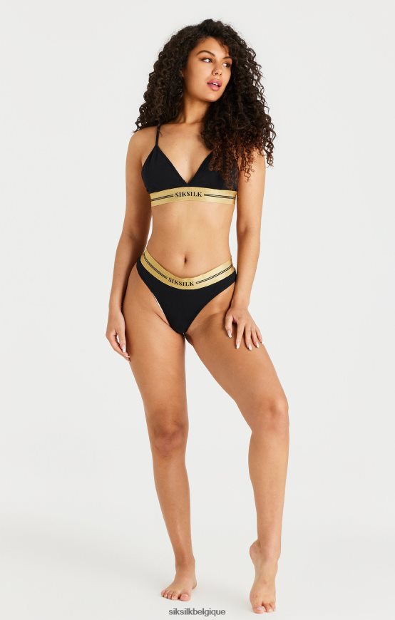 brassière triangle noire vêtements femmes SikSilk AS2ZD206