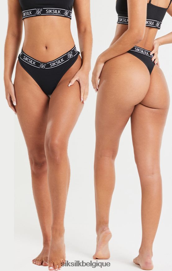 lot de 3 strings noirs vêtements femmes SikSilk AS2ZD211