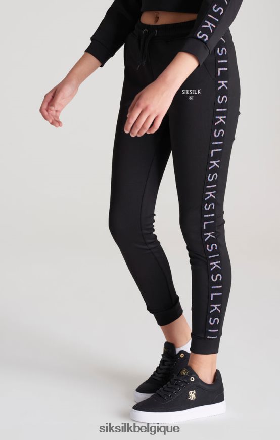 pantalon de survêtement noir à bande vêtements filles SikSilk AS2ZD349