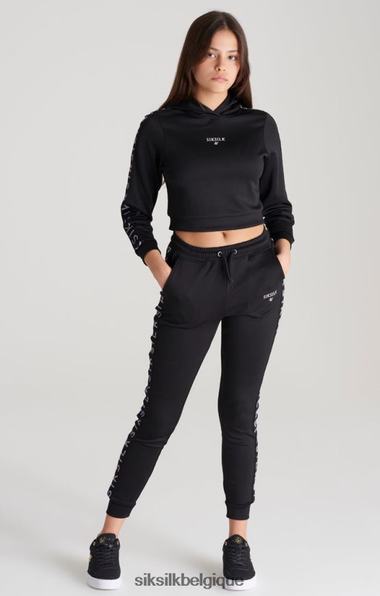 pantalon de survêtement noir à bande vêtements filles SikSilk AS2ZD349