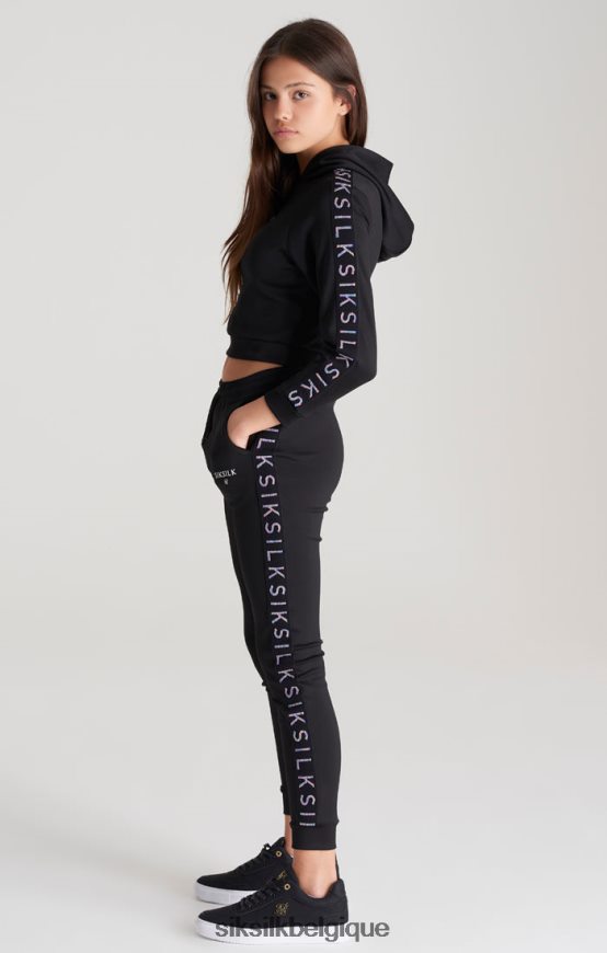 pantalon de survêtement noir à bande vêtements filles SikSilk AS2ZD349