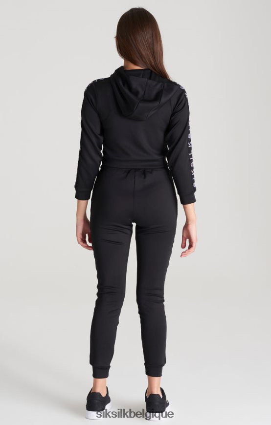 pantalon de survêtement noir à bande vêtements filles SikSilk AS2ZD349
