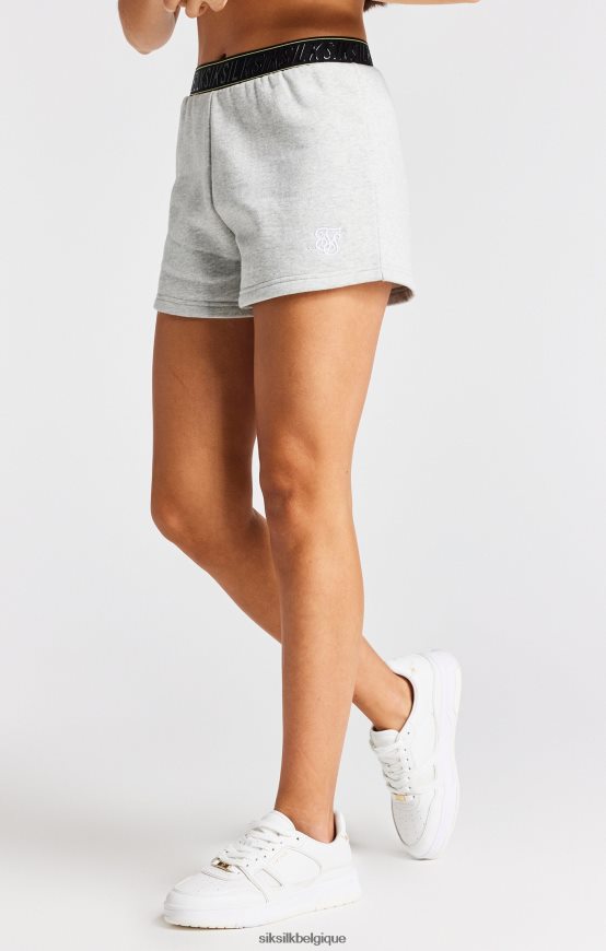 short de course gris chiné à bande vêtements filles SikSilk AS2ZD360