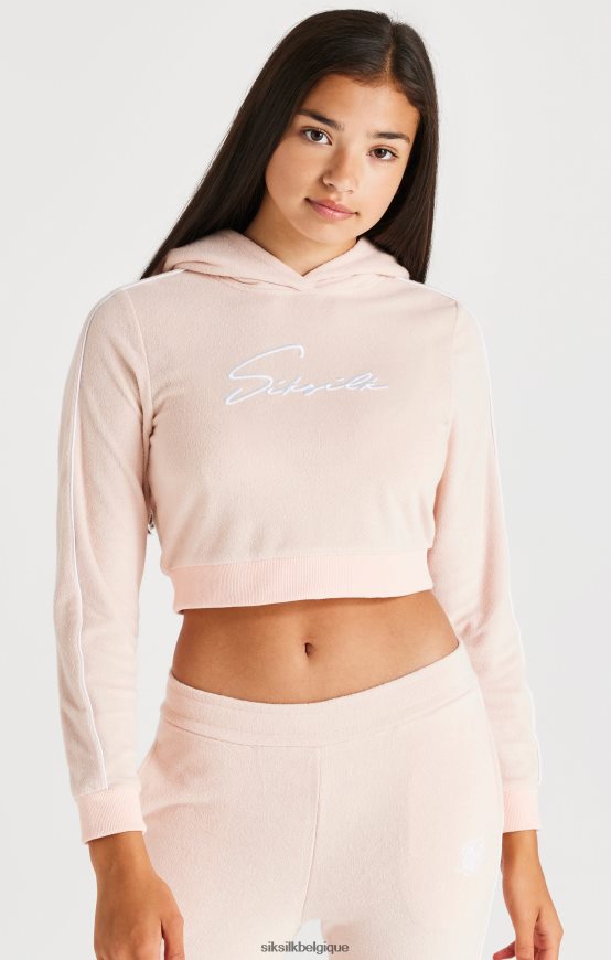 capuche courte en tissu éponge signature - rose vêtements filles SikSilk AS2ZD334
