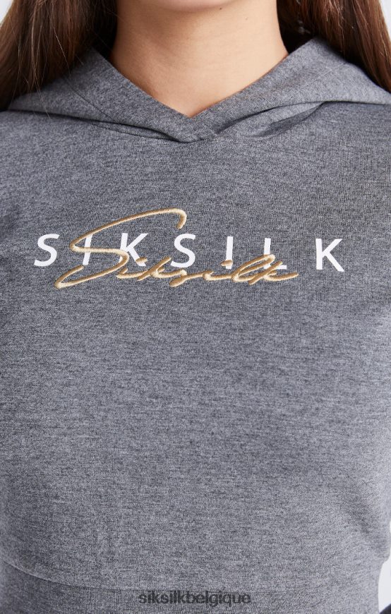haut de survêtement gris chiné signature vêtements filles SikSilk AS2ZD329