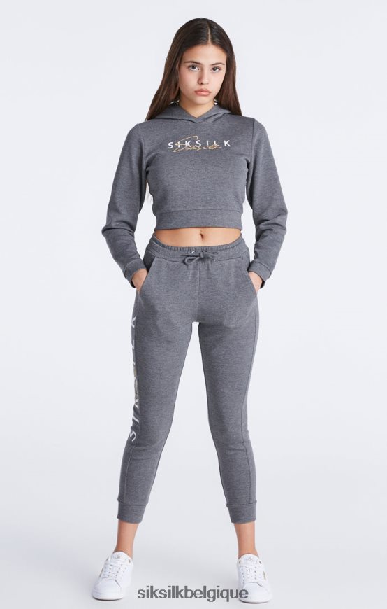 haut de survêtement gris chiné signature vêtements filles SikSilk AS2ZD329