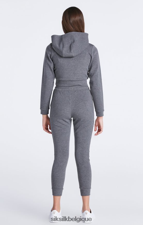 haut de survêtement gris chiné signature vêtements filles SikSilk AS2ZD329