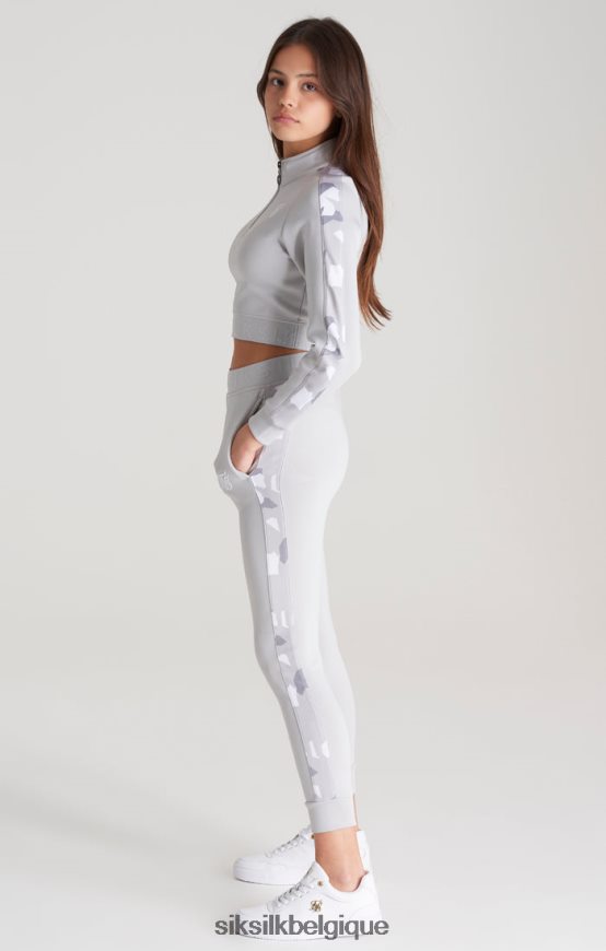 haut de survêtement gris à empiècements camouflage vêtements filles SikSilk AS2ZD338