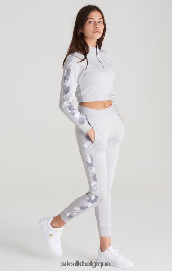 haut de survêtement gris à empiècements camouflage vêtements filles SikSilk AS2ZD338