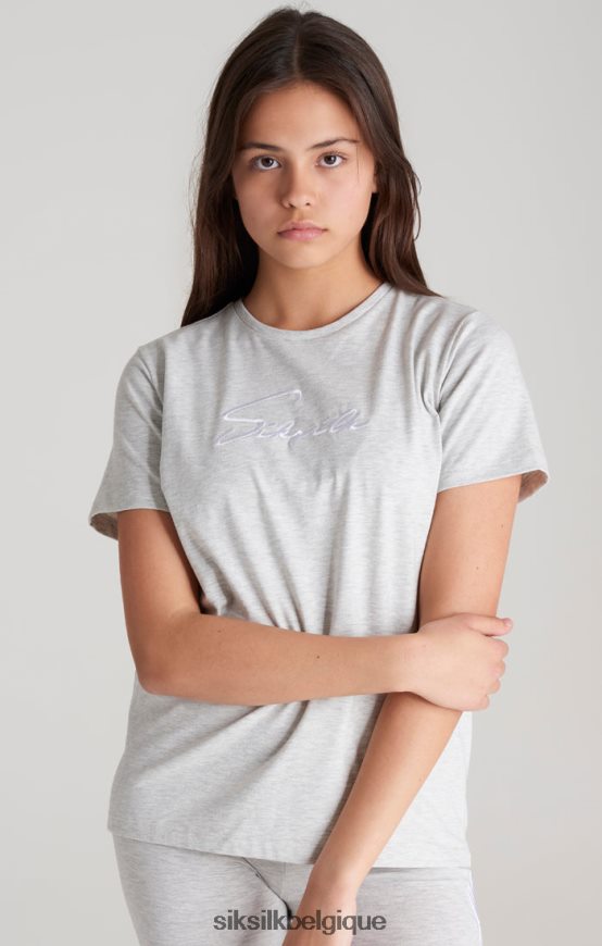 t-shirt boyfriend gris chiné signature vêtements filles SikSilk AS2ZD322