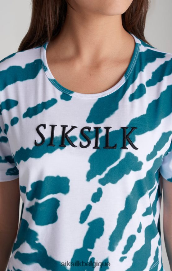t-shirt court tie-dye blanc vêtements filles SikSilk AS2ZD323