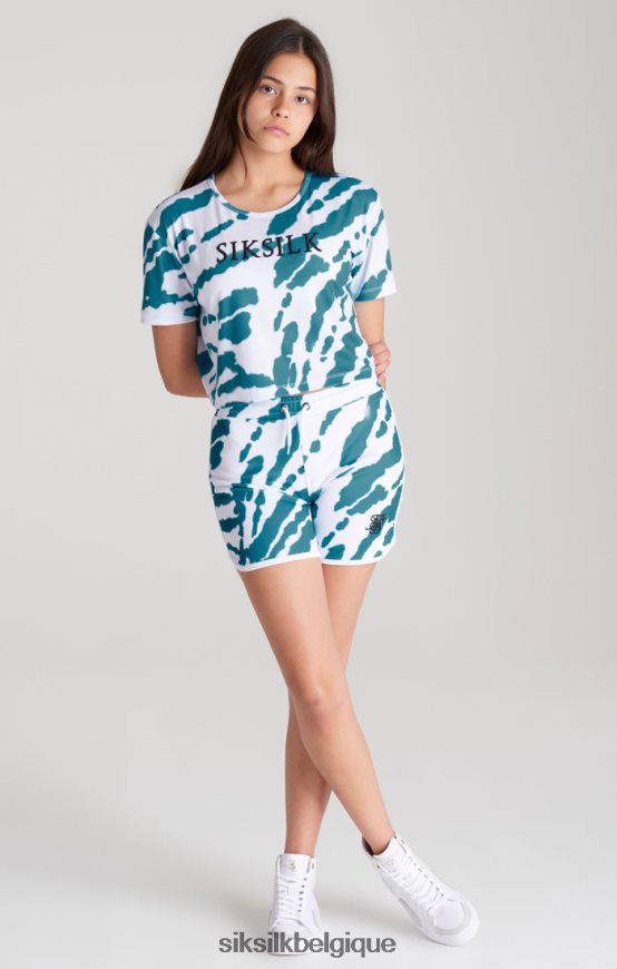 t-shirt court tie-dye blanc vêtements filles SikSilk AS2ZD323