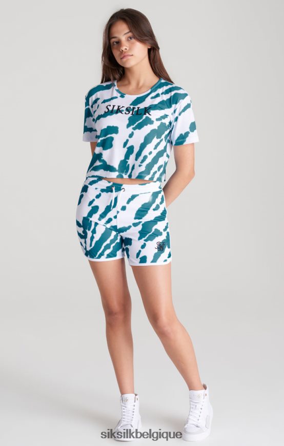 t-shirt court tie-dye blanc vêtements filles SikSilk AS2ZD323