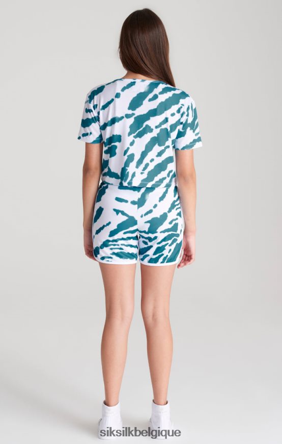 t-shirt court tie-dye blanc vêtements filles SikSilk AS2ZD323