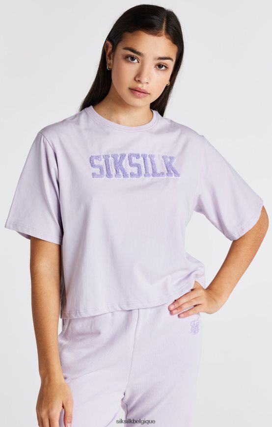 t-shirt court violet à logo universitaire vêtements filles SikSilk AS2ZD327