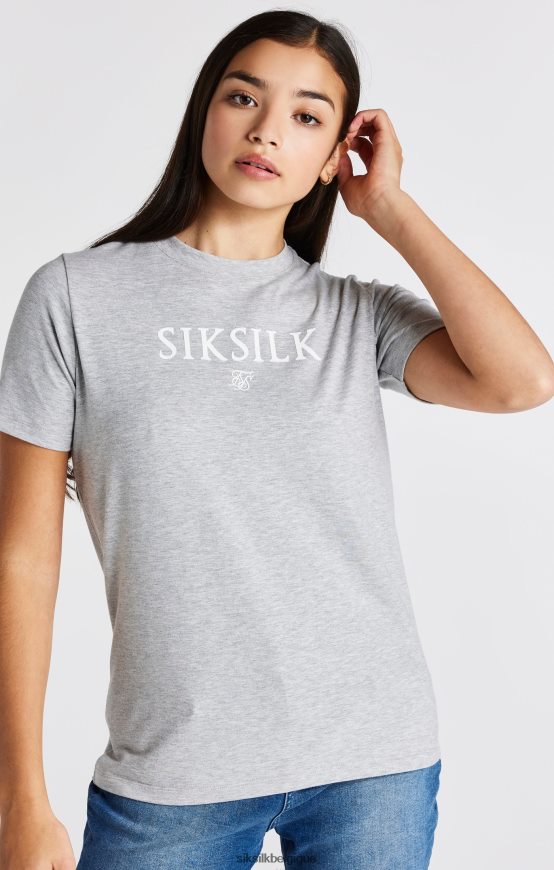 t-shirt gris chiné griffé vêtements filles SikSilk AS2ZD318