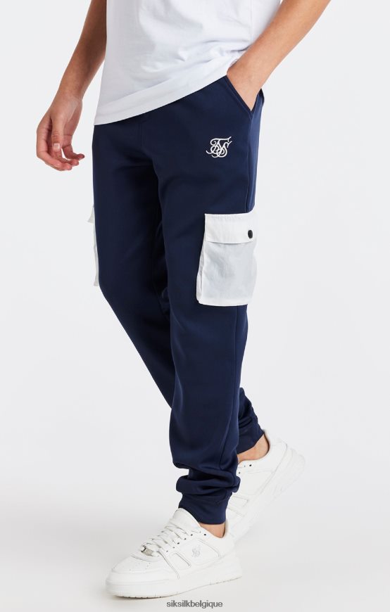 pantalon cargo bleu marine à poches vêtements garçons SikSilk AS2ZD306