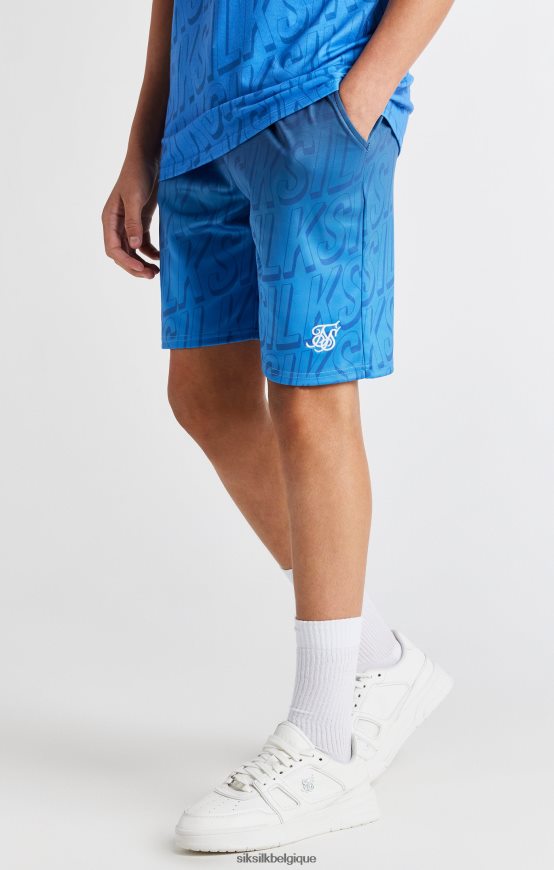 short coupe classique bleu délavé à logo vêtements garçons SikSilk AS2ZD314