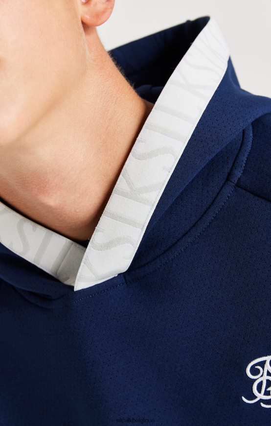 sweat à capuche dynamique - marine et blanc vêtements garçons SikSilk AS2ZD292