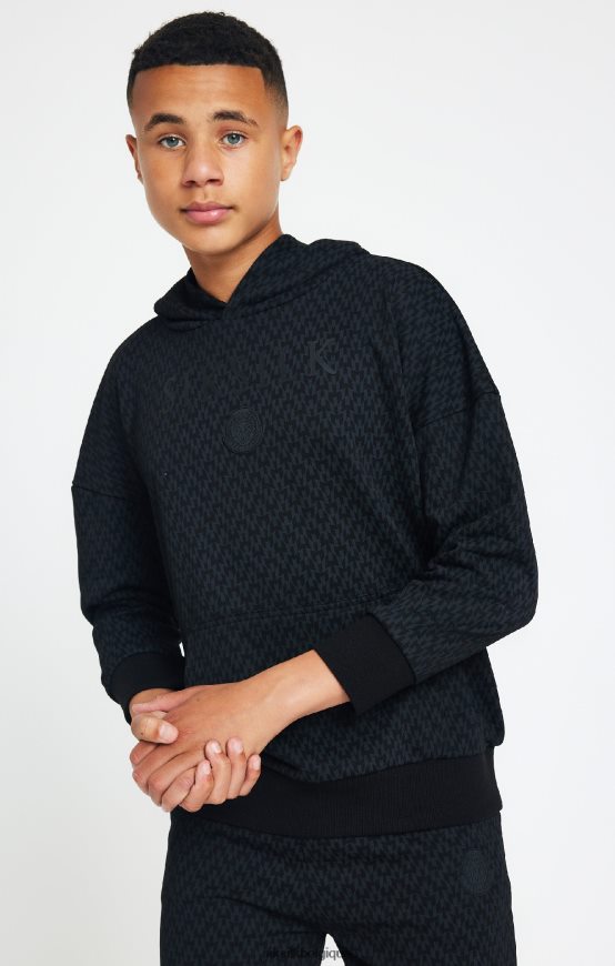 sweat à capuche oversize imprimé noir messi vêtements garçons SikSilk x AS2ZD288