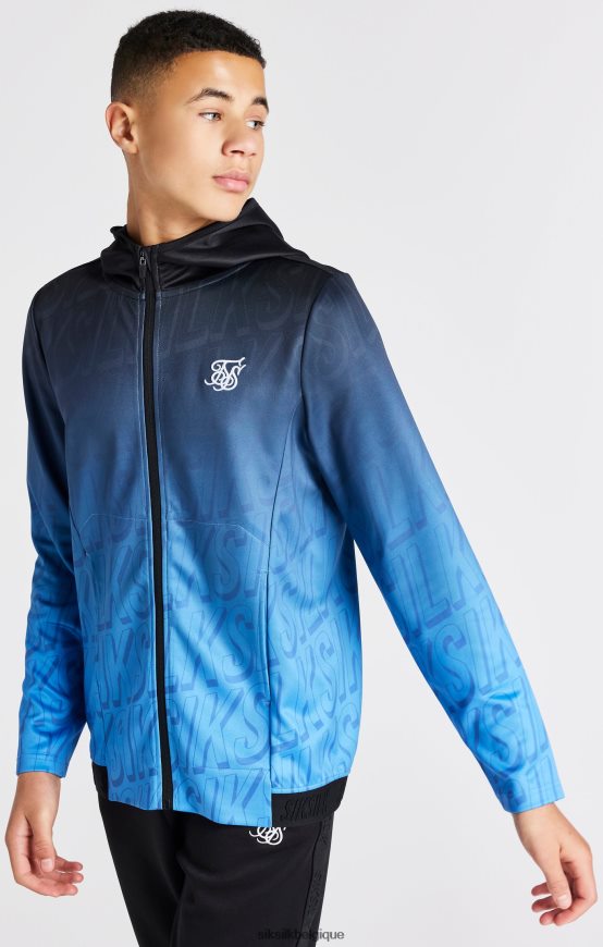sweat à capuche zippé bleu délavé vêtements garçons SikSilk AS2ZD293