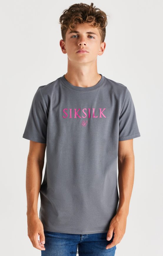 t-shirt gris griffé vêtements garçons SikSilk AS2ZD280