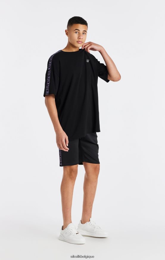 t-shirt noir avec bande vêtements garçons SikSilk AS2ZD285