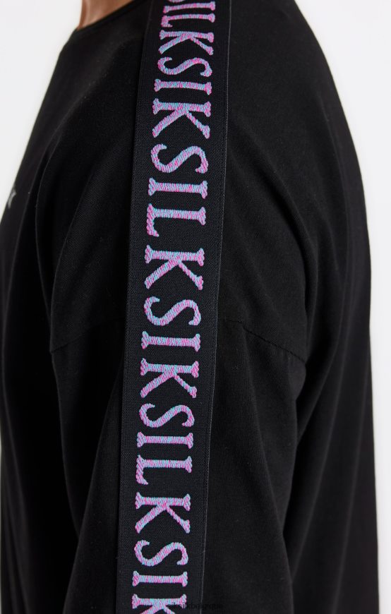 t-shirt noir avec bande vêtements garçons SikSilk AS2ZD285