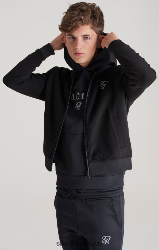 bomber noir à logo métallisé vêtements garçons SikSilk AS2ZD301