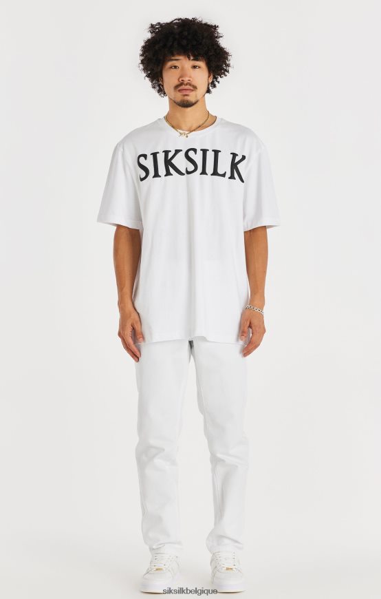 denim coupe droite blanc vêtements Hommes SikSilk AS2ZD547