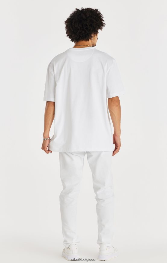 denim coupe droite blanc vêtements Hommes SikSilk AS2ZD547