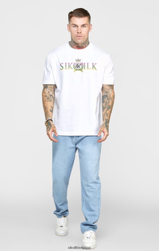 denim coupe droite bleu rose vêtements Hommes SikSilk AS2ZD543