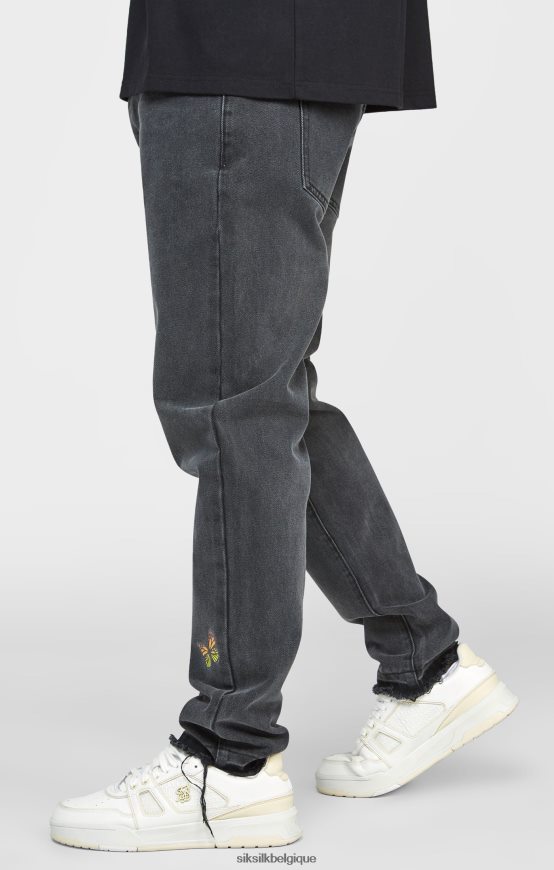 denim coupe droite papillon noir vêtements Hommes SikSilk AS2ZD562