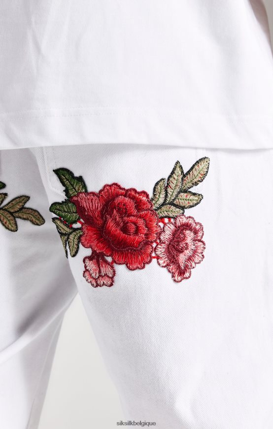 denim coupe droite rose blanche vêtements Hommes SikSilk AS2ZD550