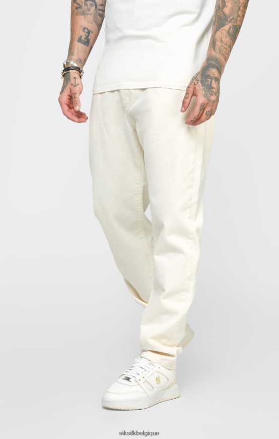 jean en denim coupe décontractée écru vêtements Hommes SikSilk AS2ZD545