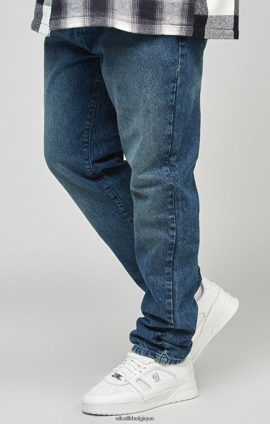 jean en denim coupe droite bleu moyen vêtements Hommes SikSilk AS2ZD559