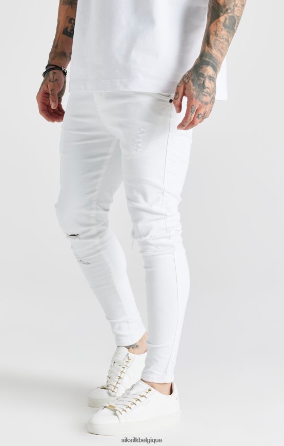 jean skinny essentiel blanc vieilli vêtements Hommes SikSilk AS2ZD553