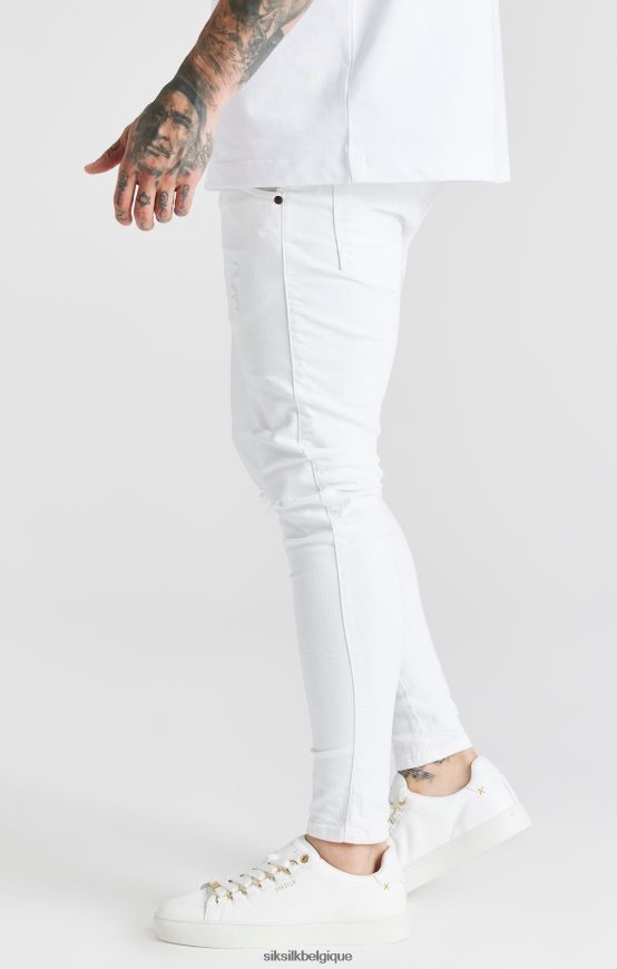 jean skinny essentiel blanc vieilli vêtements Hommes SikSilk AS2ZD553