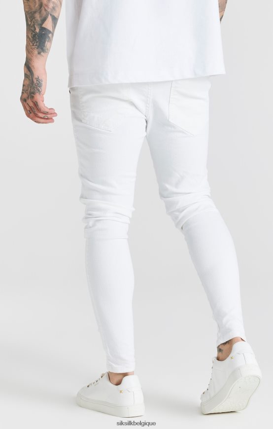 jean skinny essentiel blanc vieilli vêtements Hommes SikSilk AS2ZD553